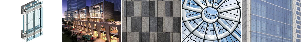 Curtain wall glazing and façade applications from Meite’s product portfolio